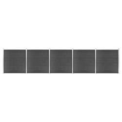 vidaXL Gjerdepanelsett WPC 872×186 cm svart