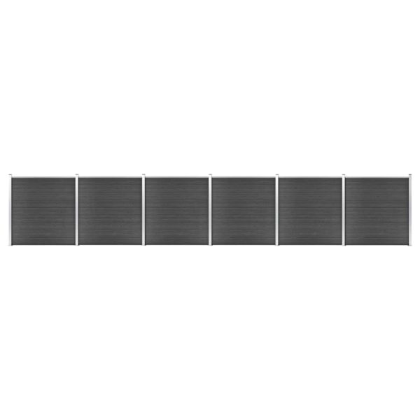 vidaXL Gjerdepanelsett WPC 1045×186 cm svart