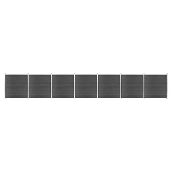 vidaXL Gjerdepanelsett WPC 1218×186 cm svart