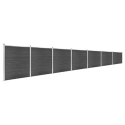 Gjerdepanelsett WPC 1218×186 cm svart