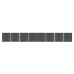 vidaXL Gjerdepanelsett WPC 1391×186 cm svart