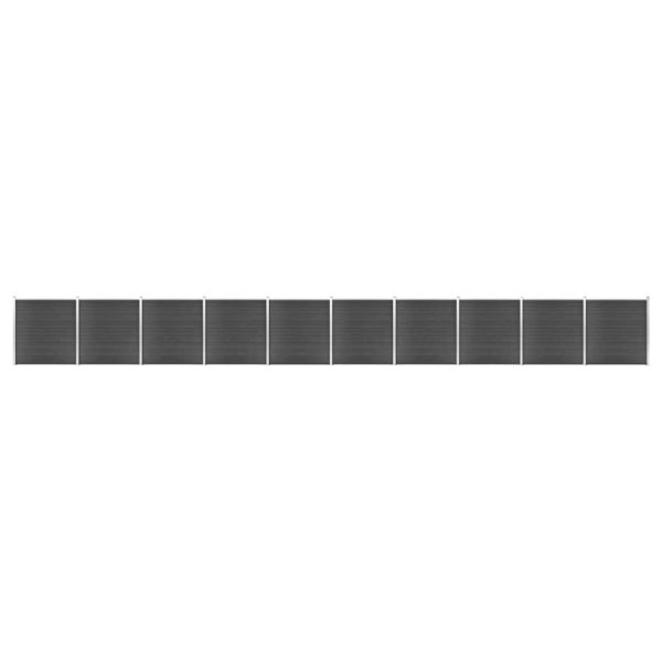 vidaXL Gjerdepanelsett WPC 1737×186 cm svart