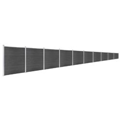 Gjerdepanelsett WPC 1737×186 cm svart