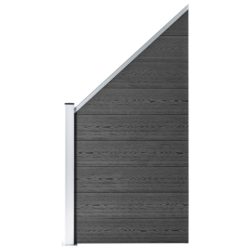 Gjerdepanelsett WPC 446x(105-186) cm svart