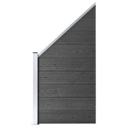 vidaXL Gjerdepanelsett WPC 619x(105-186) cm svart