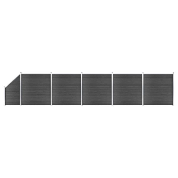vidaXL Gjerdepanelsett WPC 965x(105-186) cm svart