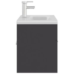 Servantskap med innebygd vask grå sponplate