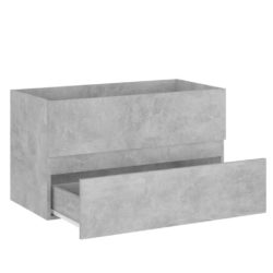 Servantskap med innebygd vask betonggrå sponplate