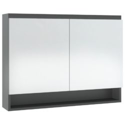 Speilskap til bad 80x15x60 cm MDF grå