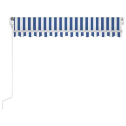 Automatisk uttrekkbar markise 300×250 cm blå og hvit