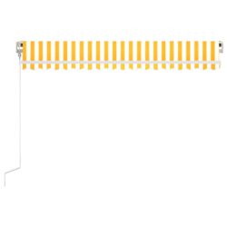 Automatisk uttrekkbar markise 450×300 cm gul og hvit
