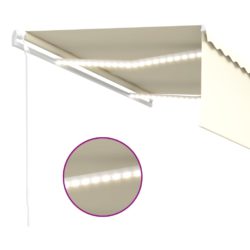 Automatisk markise rullegardin LED vindsensor 4,5×3 m kremhvit