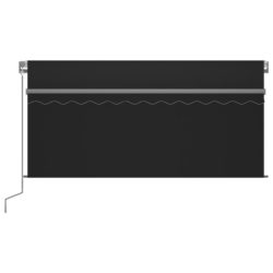 Manuell uttrekkbar markise med rullegardin 3×2,5 m antrasitt