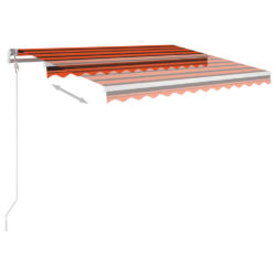 Automatisk uttrekkbar markise med stolper 3×2,5 m oransje brun