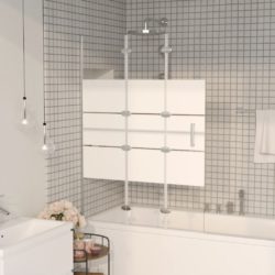 vidaXL Leddet dusjdør ESG 100×140 cm hvit