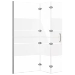 Leddet dusjdør ESG 120×140 cm hvit