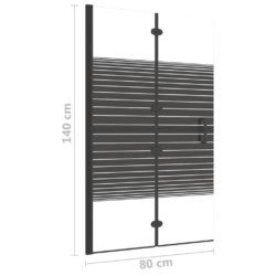 vidaXL Leddet dusjdør ESG 80×140 cm svart