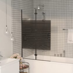 vidaXL Leddet dusjdør ESG 80×140 cm svart
