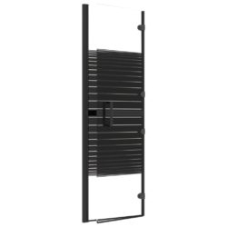 Leddet dusjdør ESG 100×140 cm svart