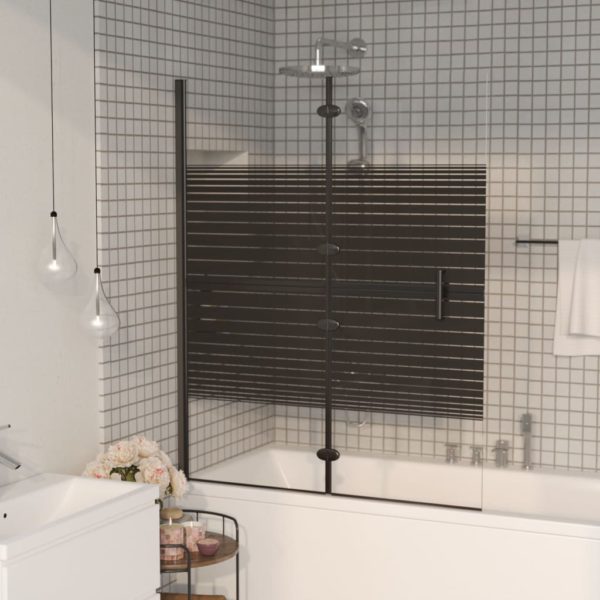 vidaXL Leddet dusjdør ESG 100×140 cm svart