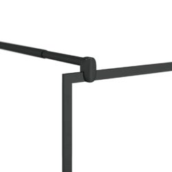 Dusjvegg med klart ESG-glass klart 100×195 cm svart