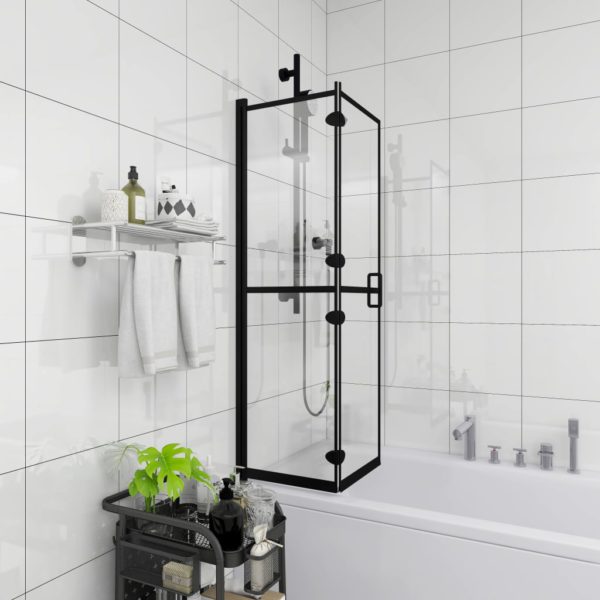 vidaXL Leddet dusjdør ESG 120×140 cm svart