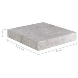 Flytende vegghylle betonggrå 23×23,5×3,8 cm MDF