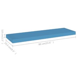 Flytende vegghylle blå 80×23,5×3,8 cm MDF