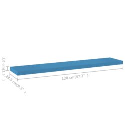 vidaXL Flytende vegghylle blå 120×23,5×3,8 cm MDF