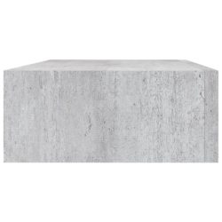 Veggmontert skuffehylle betonggrå 40×23,5×10 cm MDF