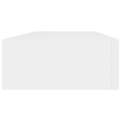 Veggmontert skuffehylle hvit 60×23,5×10 cm MDF