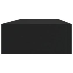 Veggmontert skuffehylle svart 60×23,5×10 cm MDF