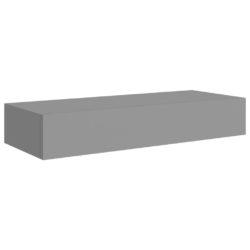 Veggmontert skuffehylle grå 60×23,5×10 cm MDF