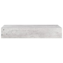 Veggmontert skuffehylle betonggrå 60×23,5×10 cm MDF