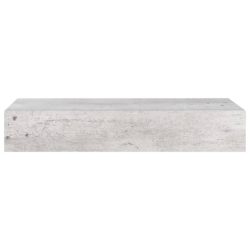 Veggmonterte skuffehyller 2 stk betonggrå 60×23,5×10 cm MDF