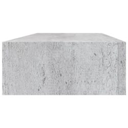 Veggmonterte skuffehyller 2 stk betonggrå 60×23,5×10 cm MDF
