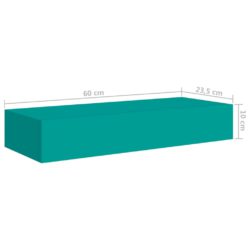 Veggmonterte skuffehyller 2 stk blå 60×23,5×10 cm MDF