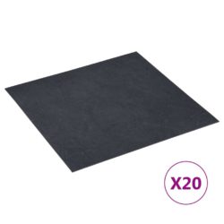 vidaXL Selvklebende gulvplanker 20 stk PVC 1,86 m² svart marmor