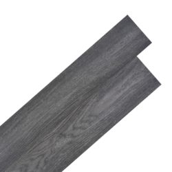 Selvklebende PVC-gulvplanker 5,21 m² 2 mm svart og hvit