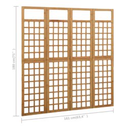 Romdeler/espalier 4 paneler heltre gran 161×180 cm