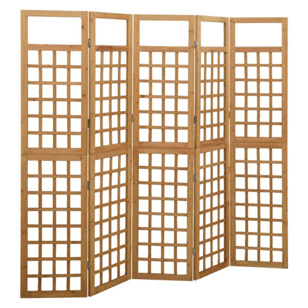Romdeler/espalier 5 paneler heltre gran 201,5×180 cm