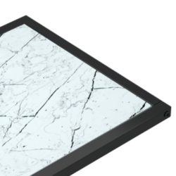Sidebord for PC hvit marmor 50x35x65 cm herdet glass