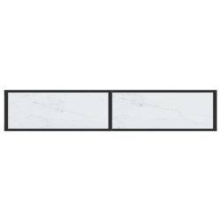 Konsollbord hvit marmor 180x35x75,5 cm herdet glass