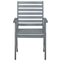 Utendørs spisestoler 4 stk grå heltre akasie
