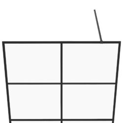 Dusjvegg med klart ESG-glass 140×195 cm svart