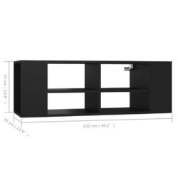 Vegghengt TV-benk svart 102x35x35 cm sponplate