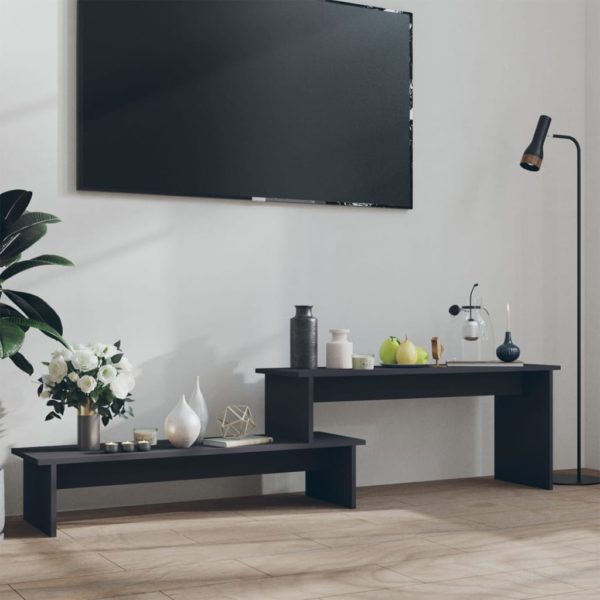 TV-benk grå 180x30x43 cm sponplate