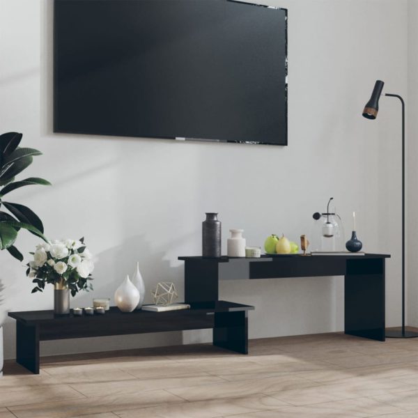 vidaXL TV-benk høyglans svart 180x30x43 cm sponplate