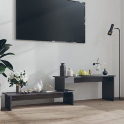 TV-benk høyglans grå 180x30x43 cm sponplate