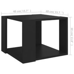 Salongbord svart 40x40x30 cm konstruert tre